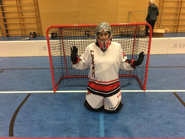 Goalie, Torwart beim Floorball